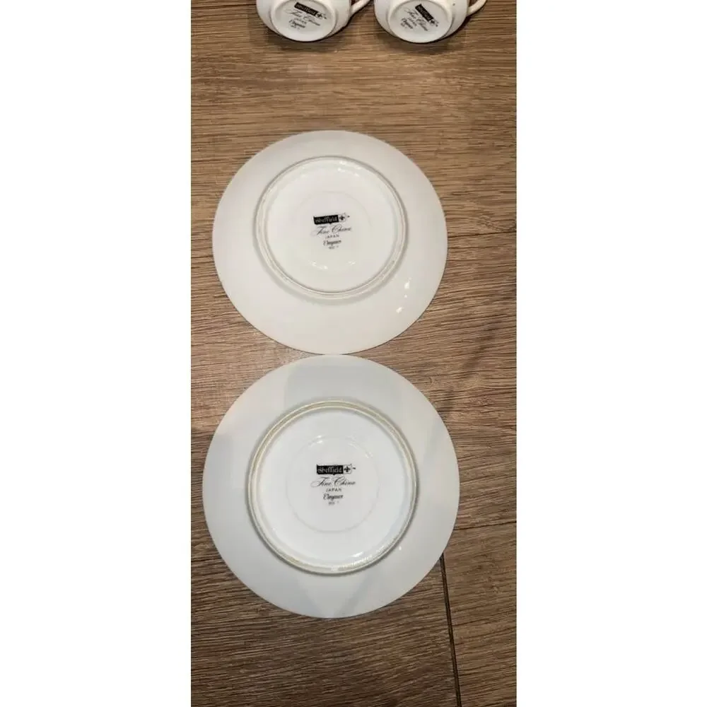 Sheffield Elegance Fine China Espresso Cups and Saucers - Set of 2